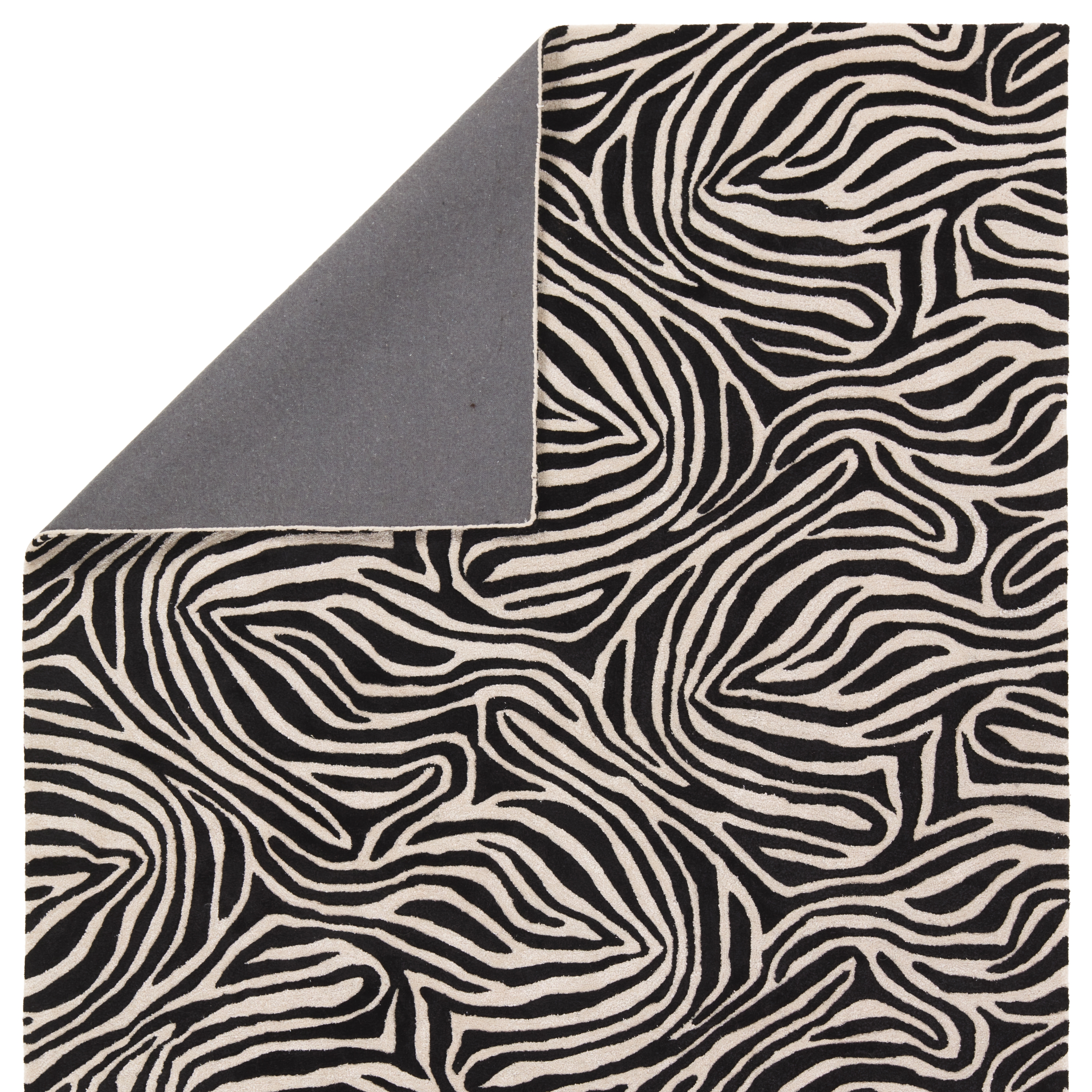 Collide CLN18 Handmade Animal Print Black and White Area Rug (8'x10') - Image 2
