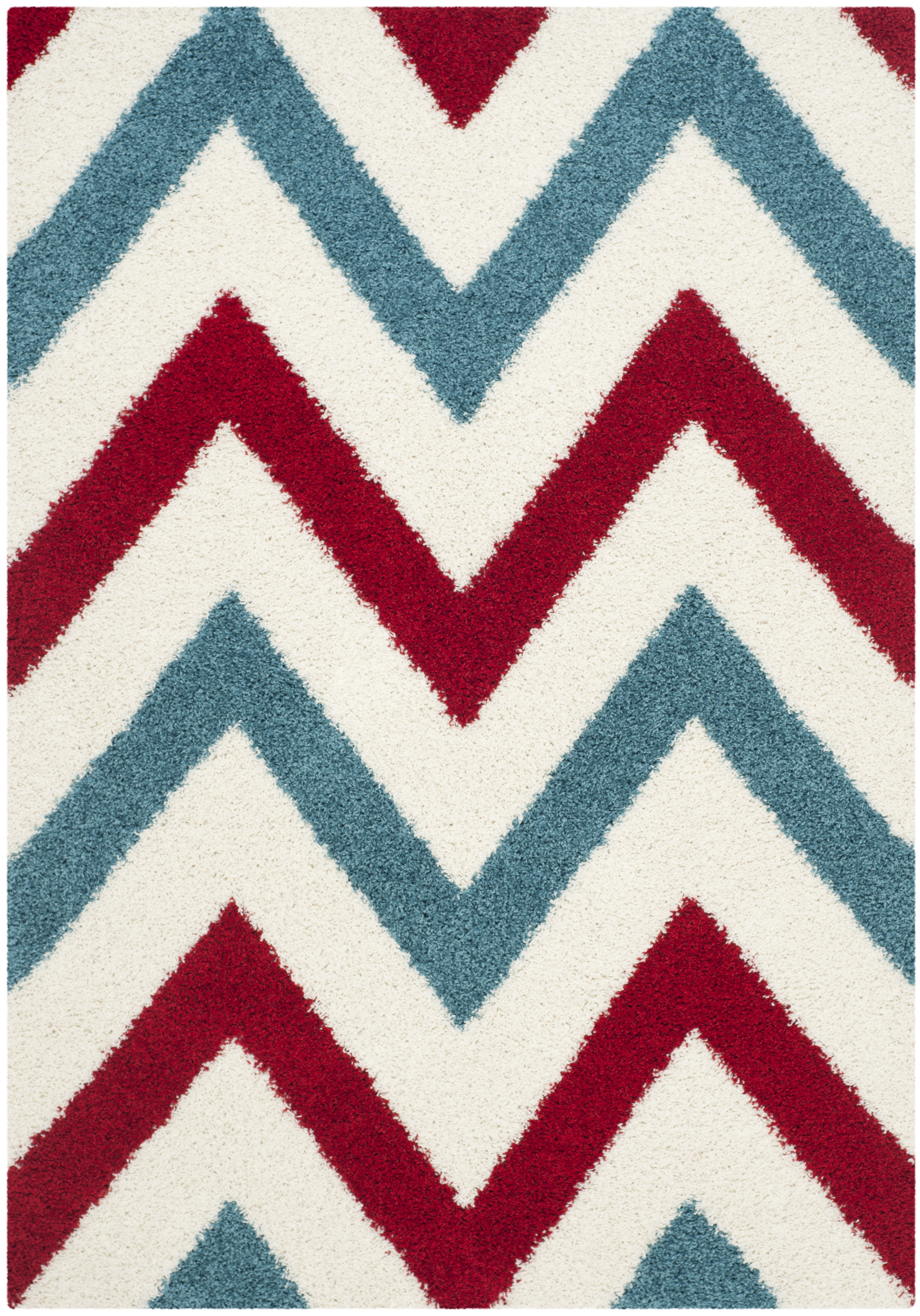 Arlo Home Woven Area Rug, SGK564B, Ivory/Red,  5' 3" X 7' 6" - Image 0