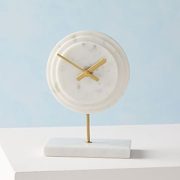 Deco Clock White Marble - Image 0
