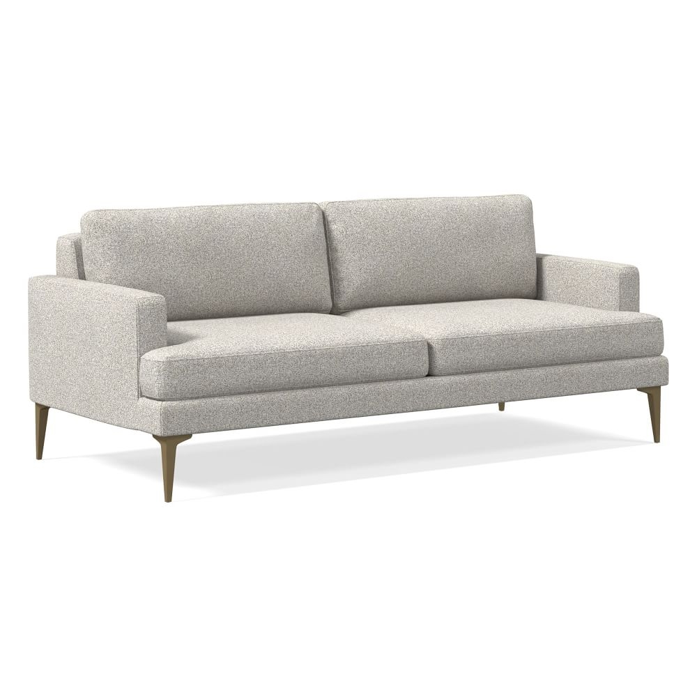 Andes 77" Multi-Seat Sofa, Petite Depth, Chenille Tweed, Storm Gray, BB - Image 0