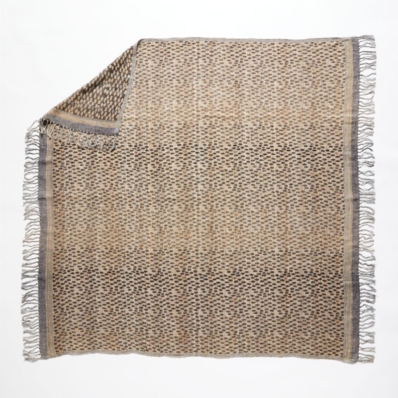 Sabor Brown Linen and Silk Throw Blanket - Image 1