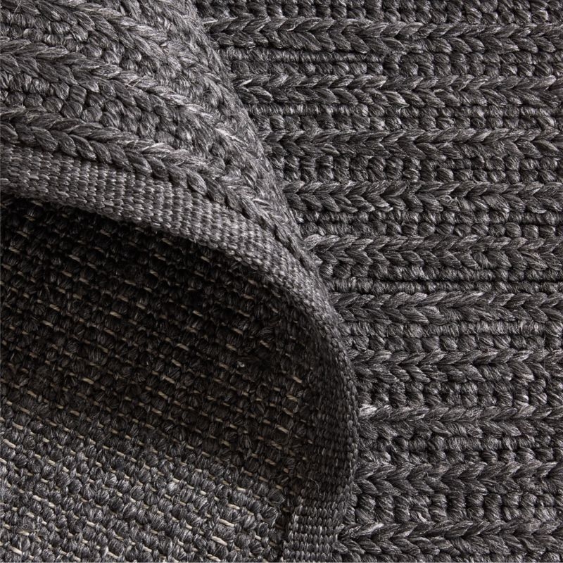 Sedona Performance Hand-Knotted Charcoal Grey Indoor/Outdoor Area Rug 6'x9' - Image 1