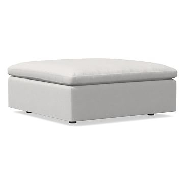 Harmony Modular Ottoman, Down, Performance Coastal Linen, Anchor Gray, Concealed Supports - Image 1