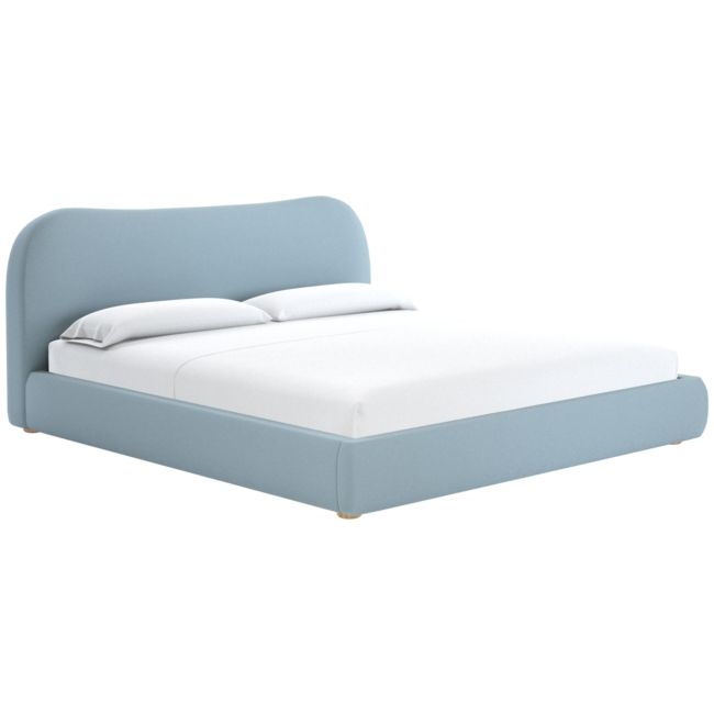 Diana Light Blue Velvet King Bed - Image 0