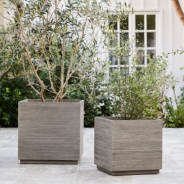 Portside Outdoor Planters, Small, Weathered Gray - Image 1