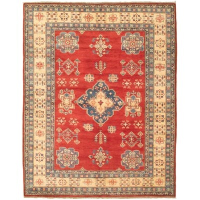 One-of-a-Kind Hypoluxo Hand-Knotted 2010s Gazni Red/Gold 5'2" x 6'11" Wool Area Rug - Image 0