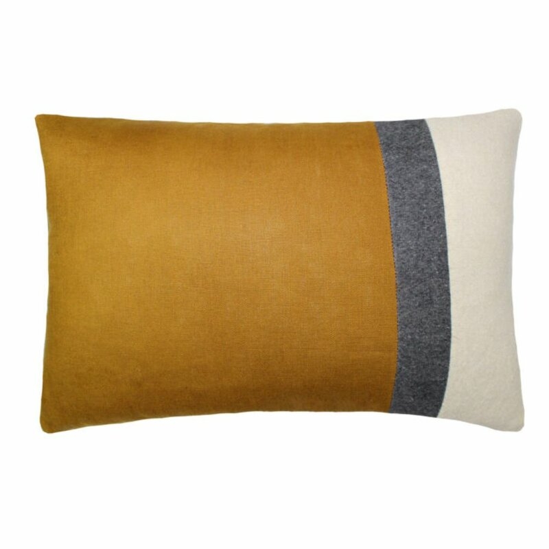 Tourmaline Home Valley Block Boudoir Rectangular Linen Pillow Cover & Insert - Image 0