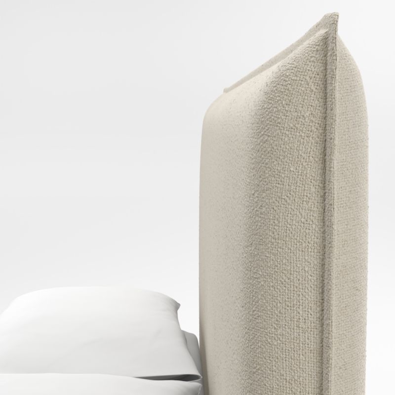 Arvada 54" Ivory Upholstered Queen Headboard with Storage Bed Base - Image 1