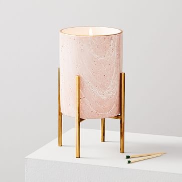 Marbled Ceramic on Stand , Blush - Image 0