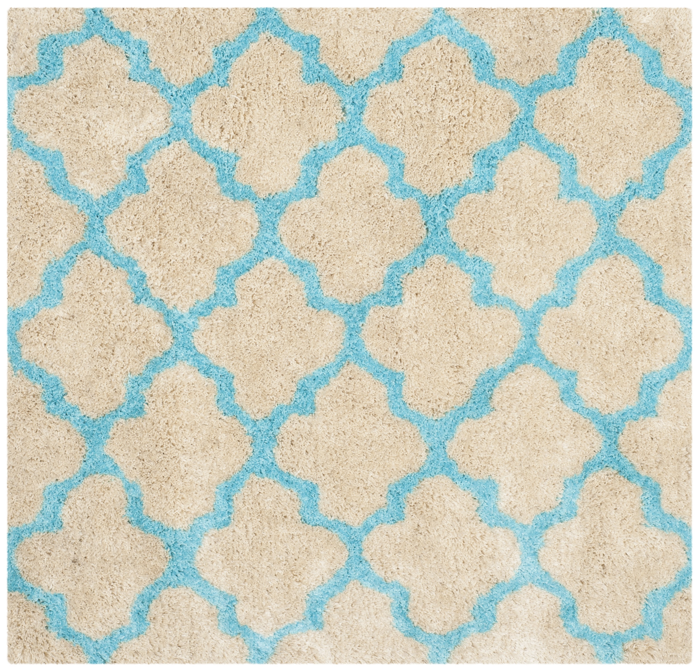 Arlo Home Hand Tufted Area Rug, BSG319K, Cream/Blue,  5' X 5' Square - Image 0