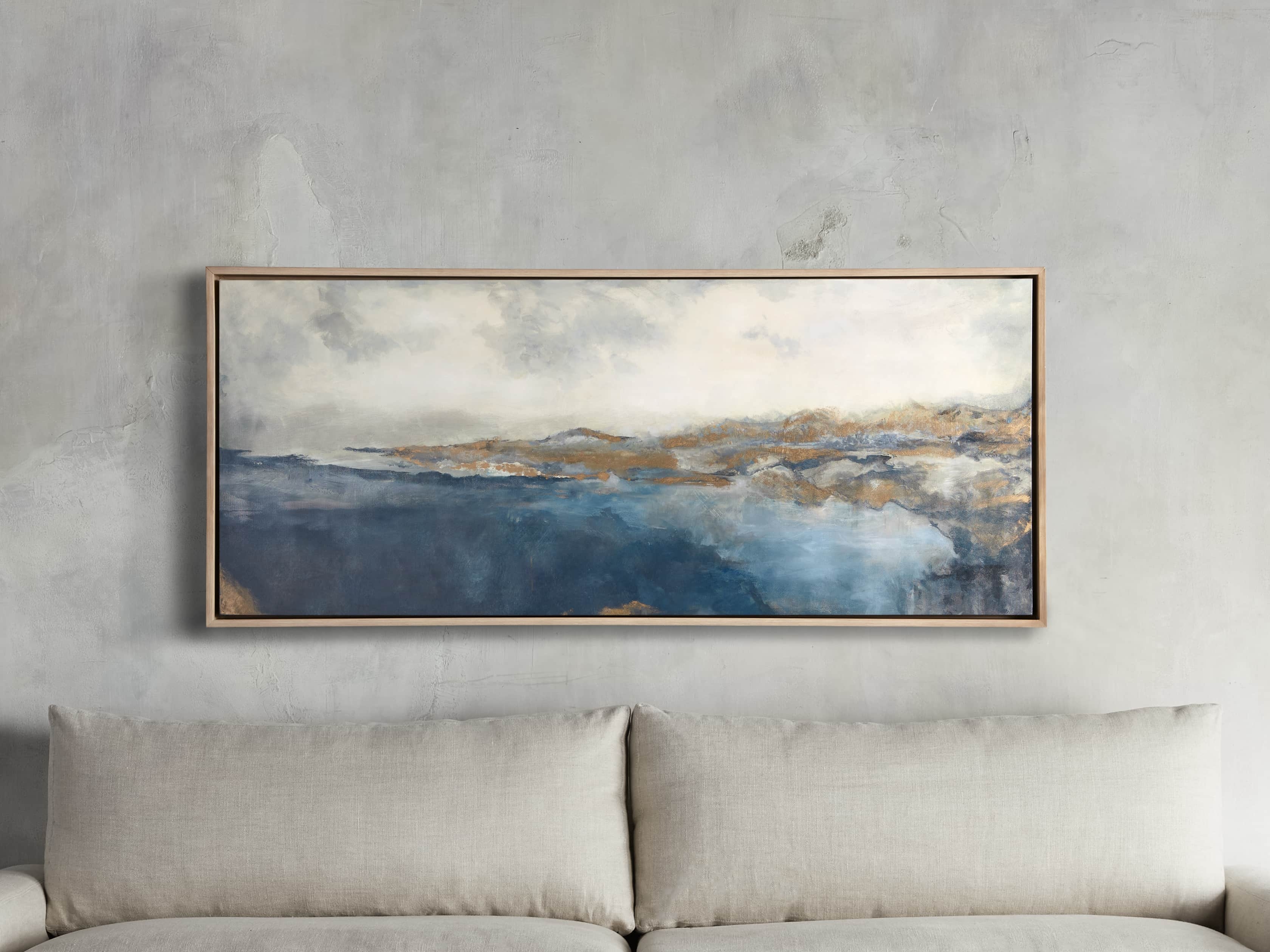 Lac Bleu Framed Print in Resin 60" X 26" Blue - Image 0