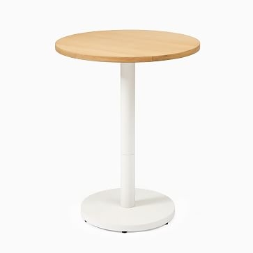 Oak Round Bistro Table, 24", Orbit Dining, Oyster - Image 1