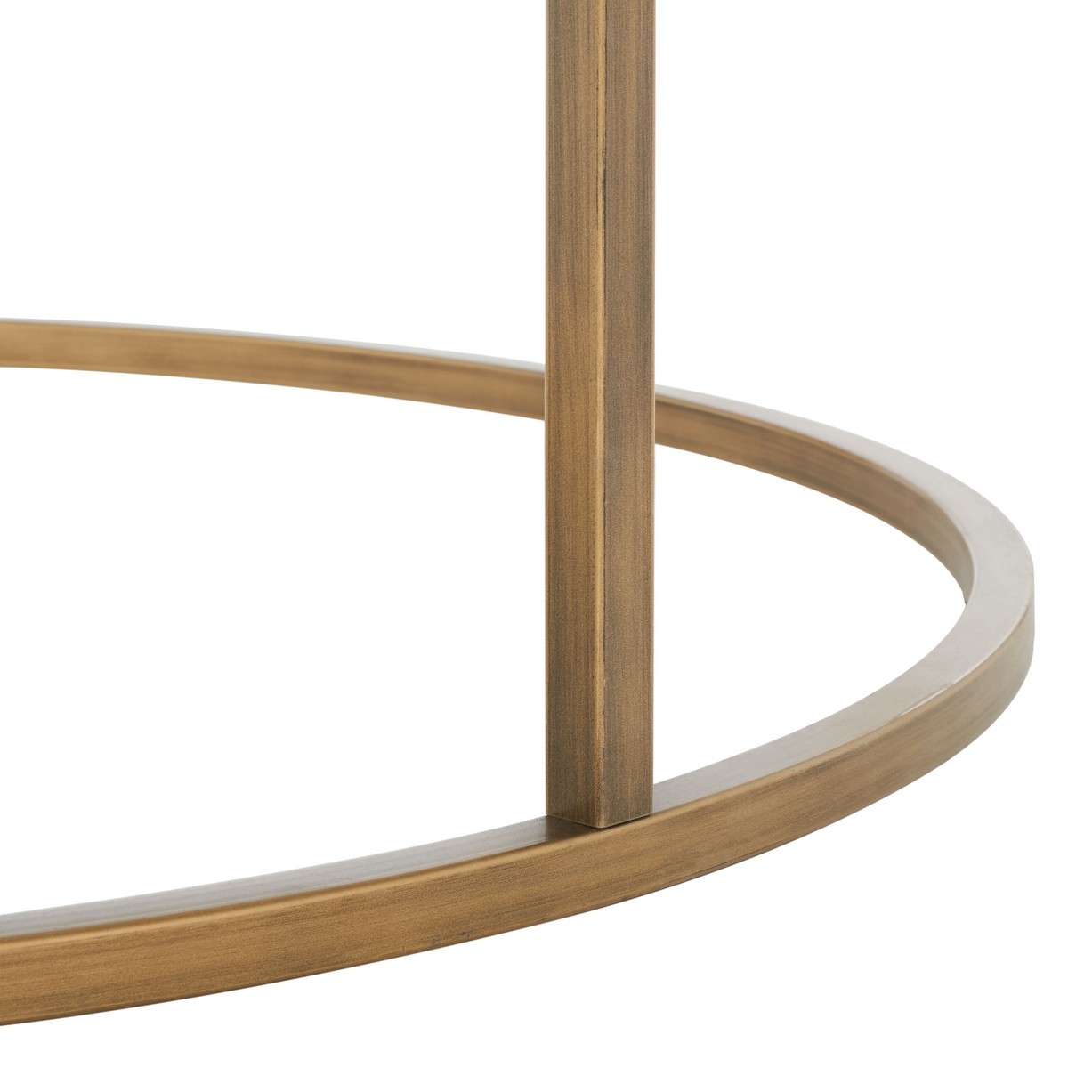 Brynna Round Marble Coffee Table - White/Bronze - Image 4