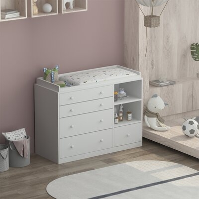 2 In 1 Children Infant Changing Table With Pad With Drawers - Image 0
