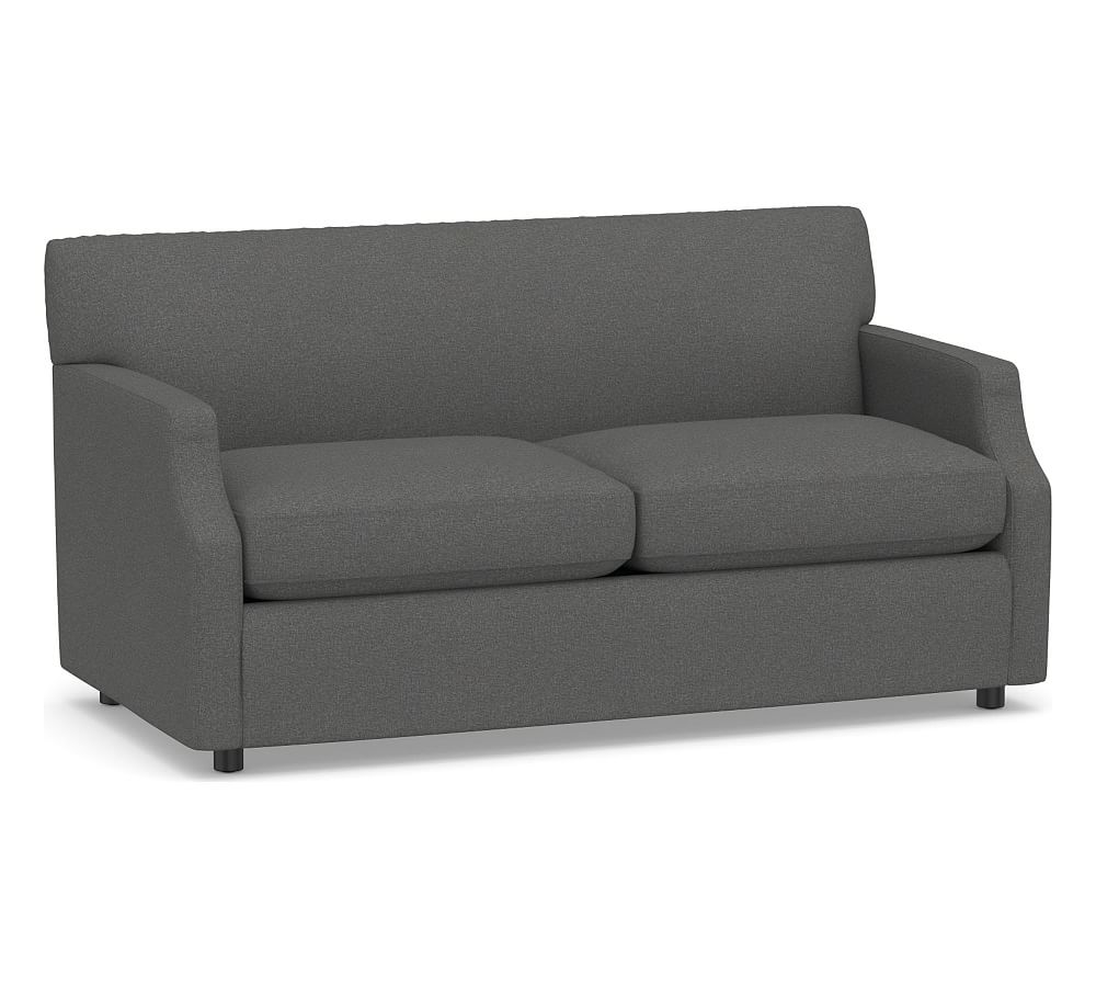 SoMa Hazel Upholstered Loveseat 61.5", Polyester Wrapped Cushions, Park Weave Charcoal - Image 0