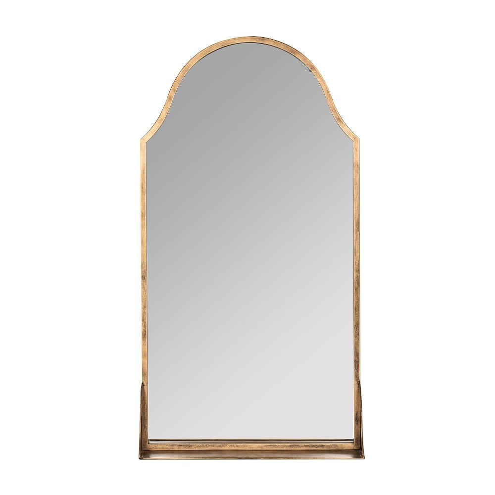 Metal Arch Shelf Mirror, Gold, 38.5" - Image 0