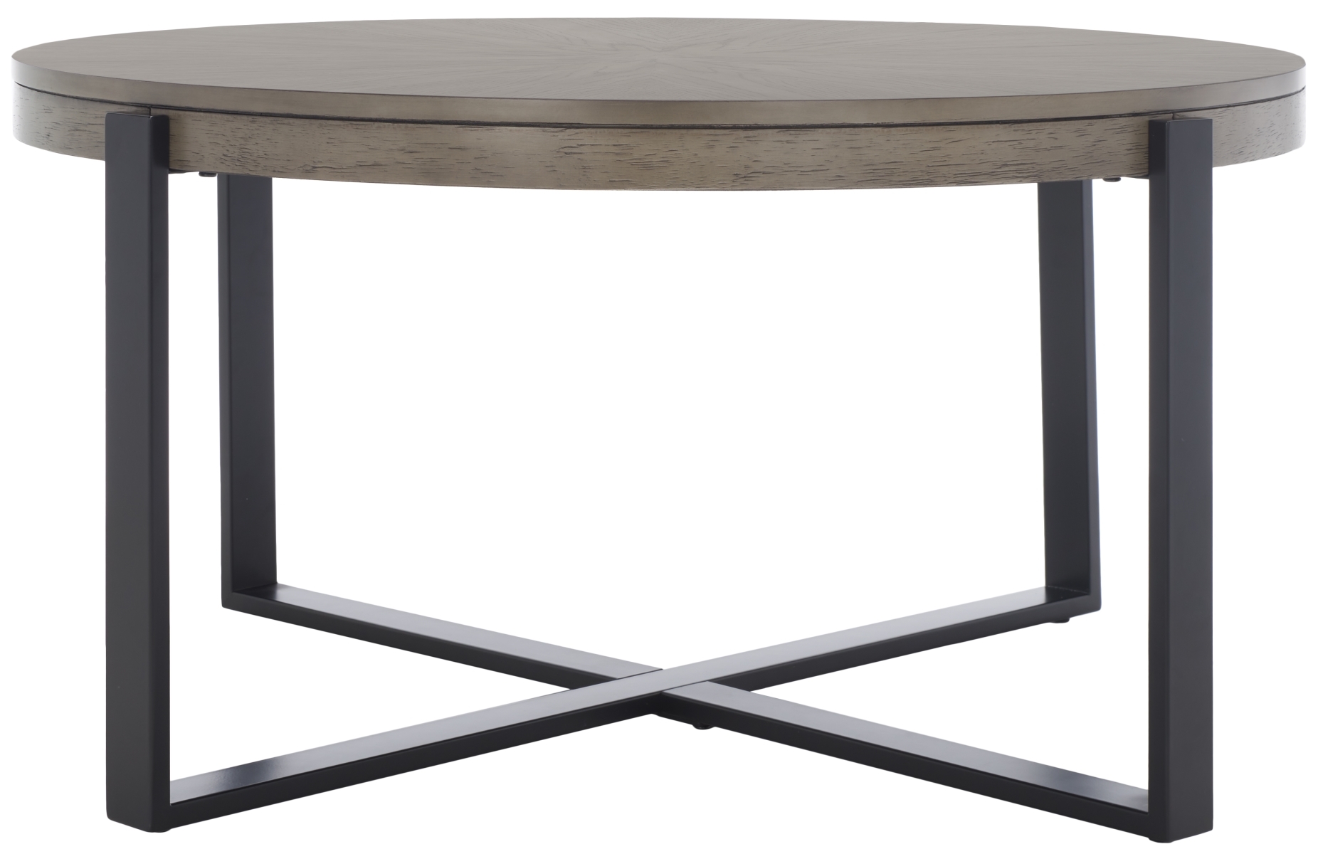 Navya Round Coffee Table - Light Grey / Black - Safavieh - Image 0