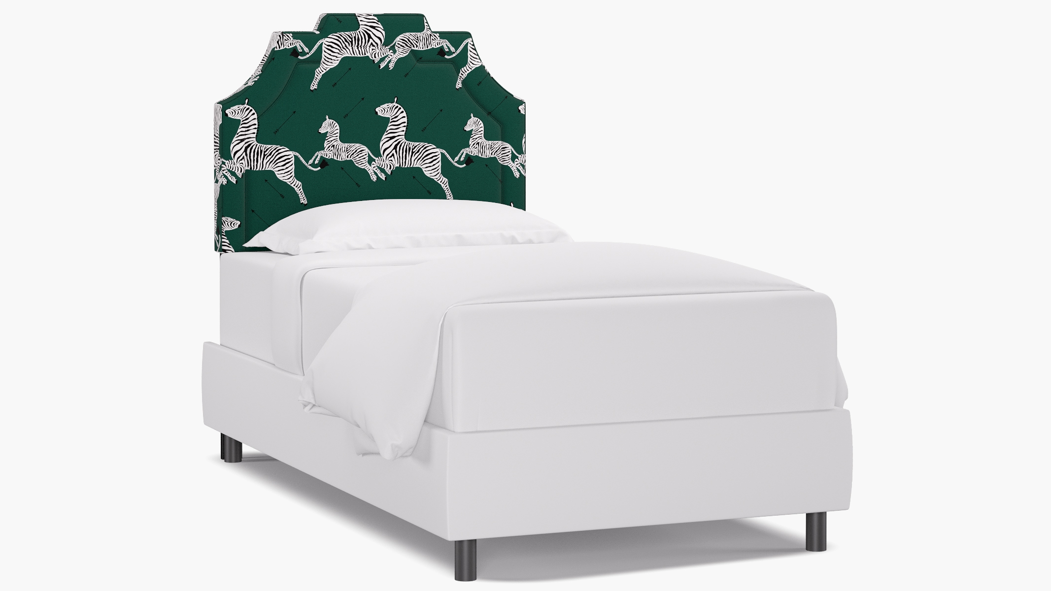 Art Deco Headboard, Emerald Zebra, Twin - Image 0
