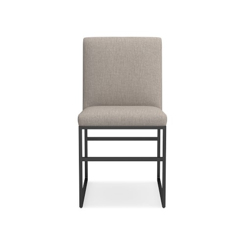 Lancaster Side Chair, Standard Cushion, Perennials Performance Melange Weave, Light Sand, Bronze - Image 0