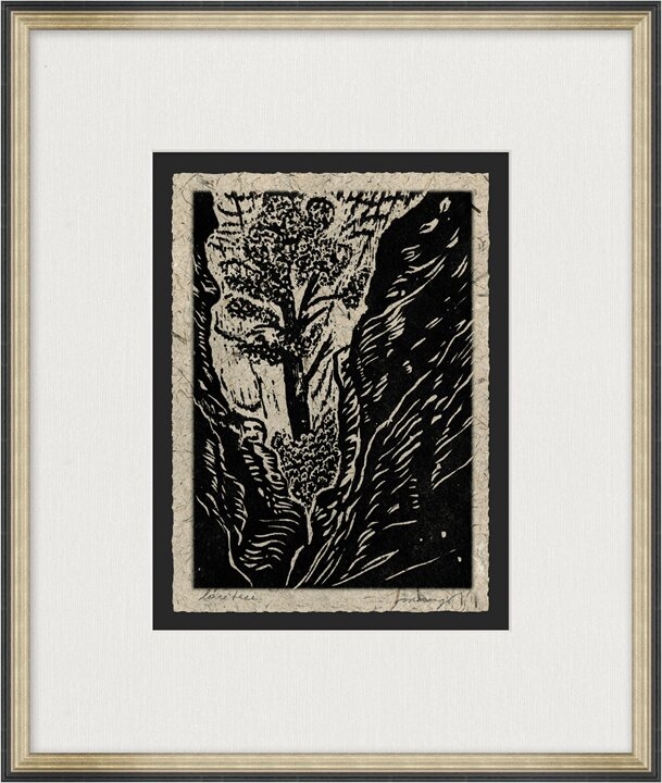 Wendover Art Group Lone Tree - Framed Drawing Print - Image 0