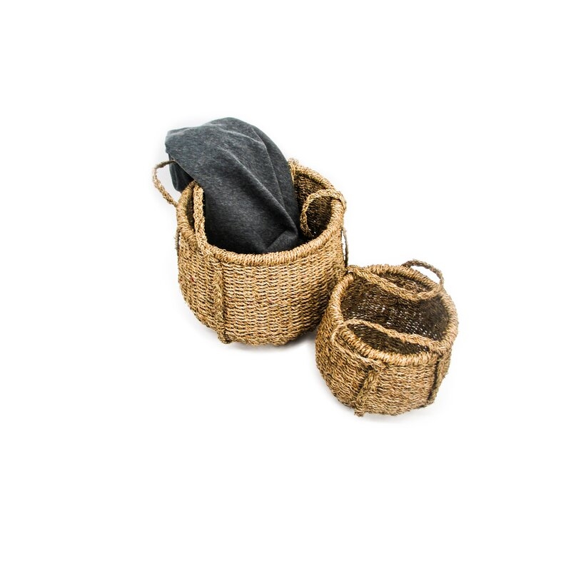 Tall Woven Seagrass Planter Basket By Bay Isle Home™, Set Of 2 - Image 1