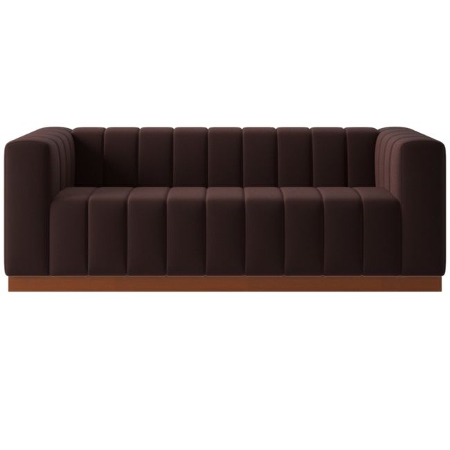 Forte 81" Luca Espresso Sofa with Walnut Base - Image 0