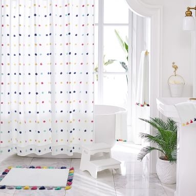 Tufted Dot Shower Curtain, Multi - Image 1