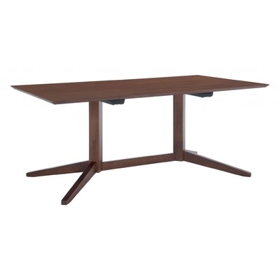 Modern Sleek Walnut Finish Industrial Dining Table - Image 0