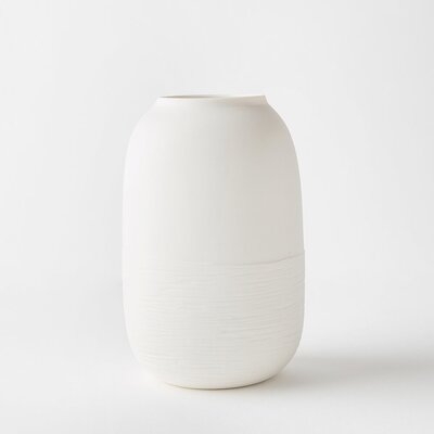 White 7" Porcelain Table Vase - Image 0