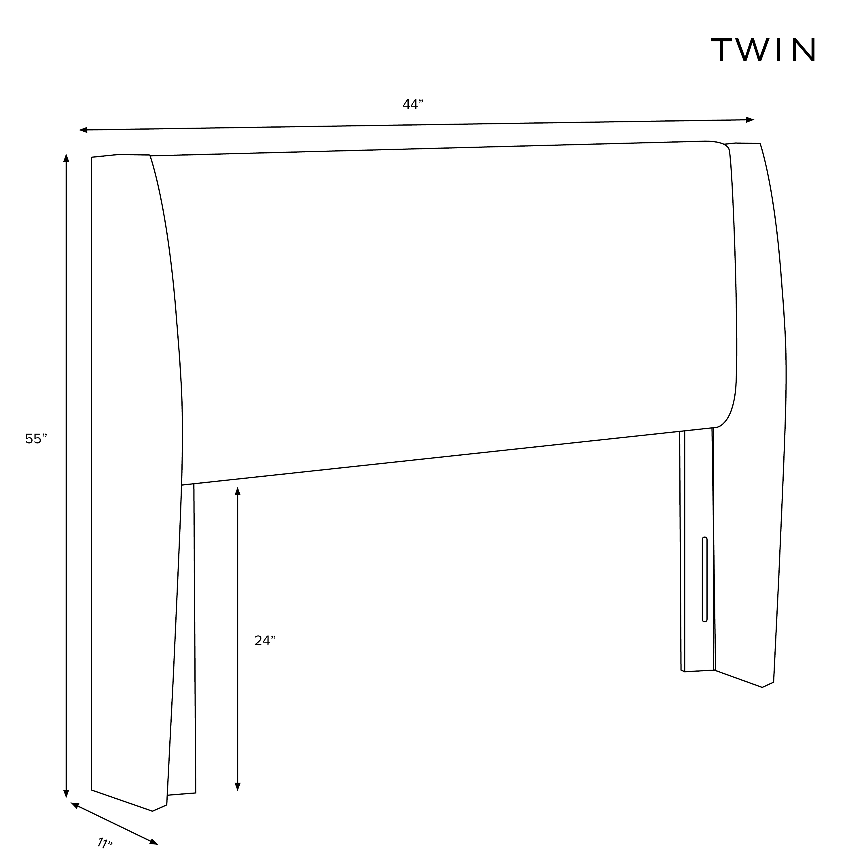 Bannock Wingback Headboard, Twin, Pumice - Image 5