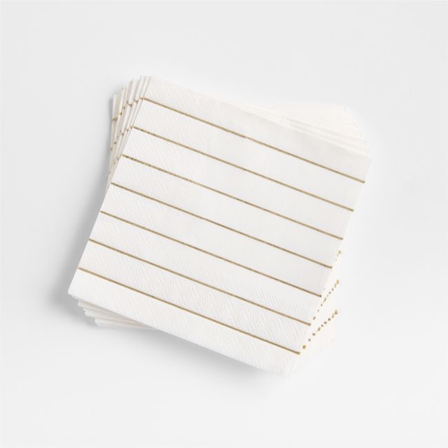 Gold Striped Paper Napkins - Image 0