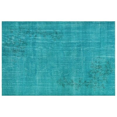 One-of-a-Kind Hand-Knotted 1960s Turkish Turquoise 5'10" x 8'10" Area Rug - Image 0