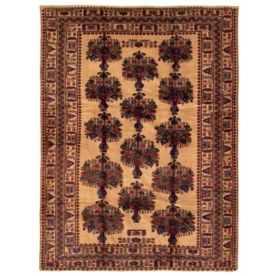 One-of-a-Kind Baluch Hand-Knotted 2010s Tan/Brown 6'10" x 9'3" Wool Area Rug - Image 0