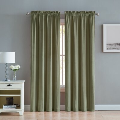 Judsonia Velvet Solid Room Darkening Rod Pocket Curtain Panels - Image 0