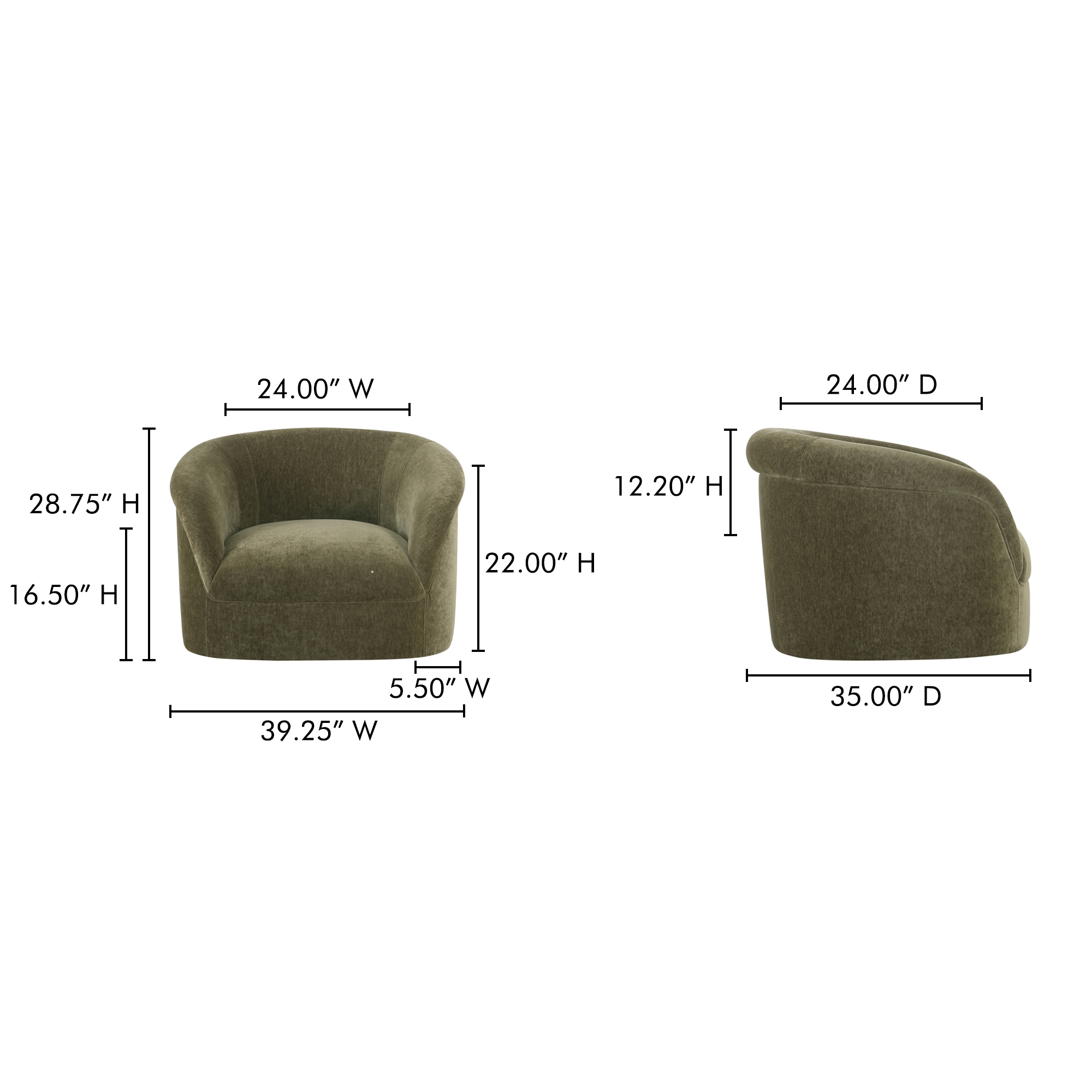 Thora Lounge Chair Dark Green - Image 10