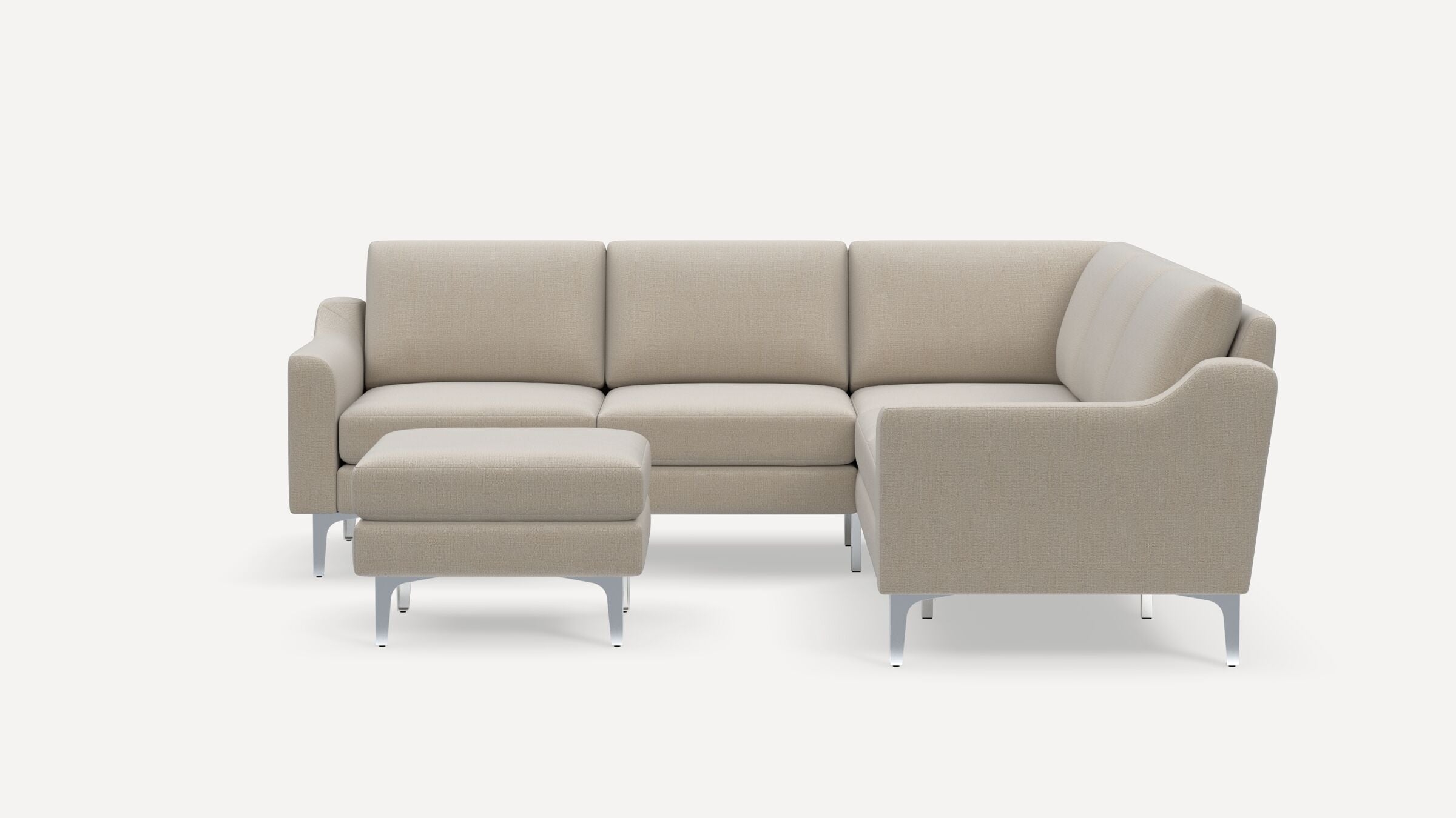 Nomad 5-Seat Corner Sectional with Ottoman - Georgia Clay - Performance Chenille / Chrome - Metal / Slope - Image 0