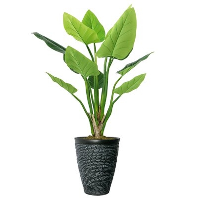 Vintage Home Artificial Faux Real Touch 6.17 Feet Tall Philodendron Erubescens With Fiberstone Planter - Image 0