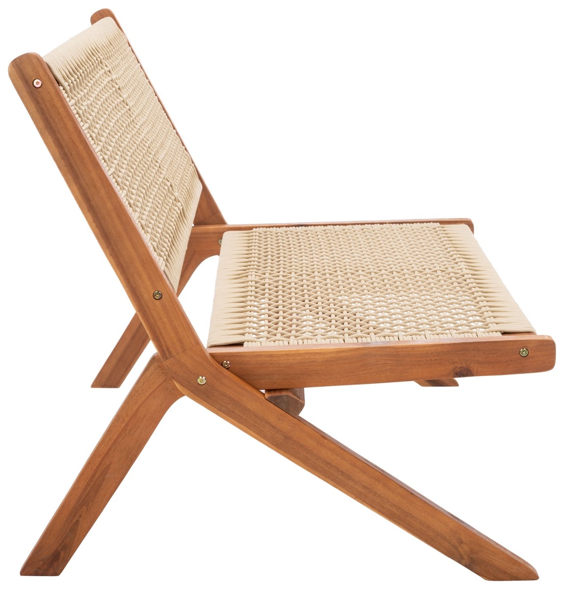 Kobina Outdoor Bench - Natural/Natural - Safavieh - Image 6