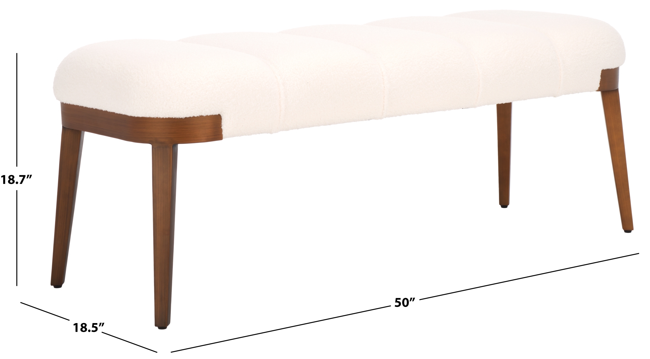 Maila Bench - Off White / Copper - Safavieh - Image 7