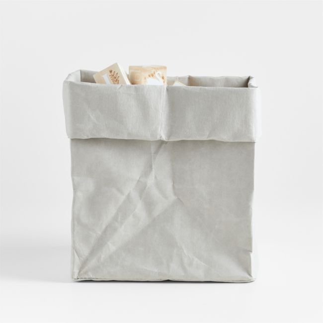 Blaine Grey Washable Paper Cube Bin - Image 0