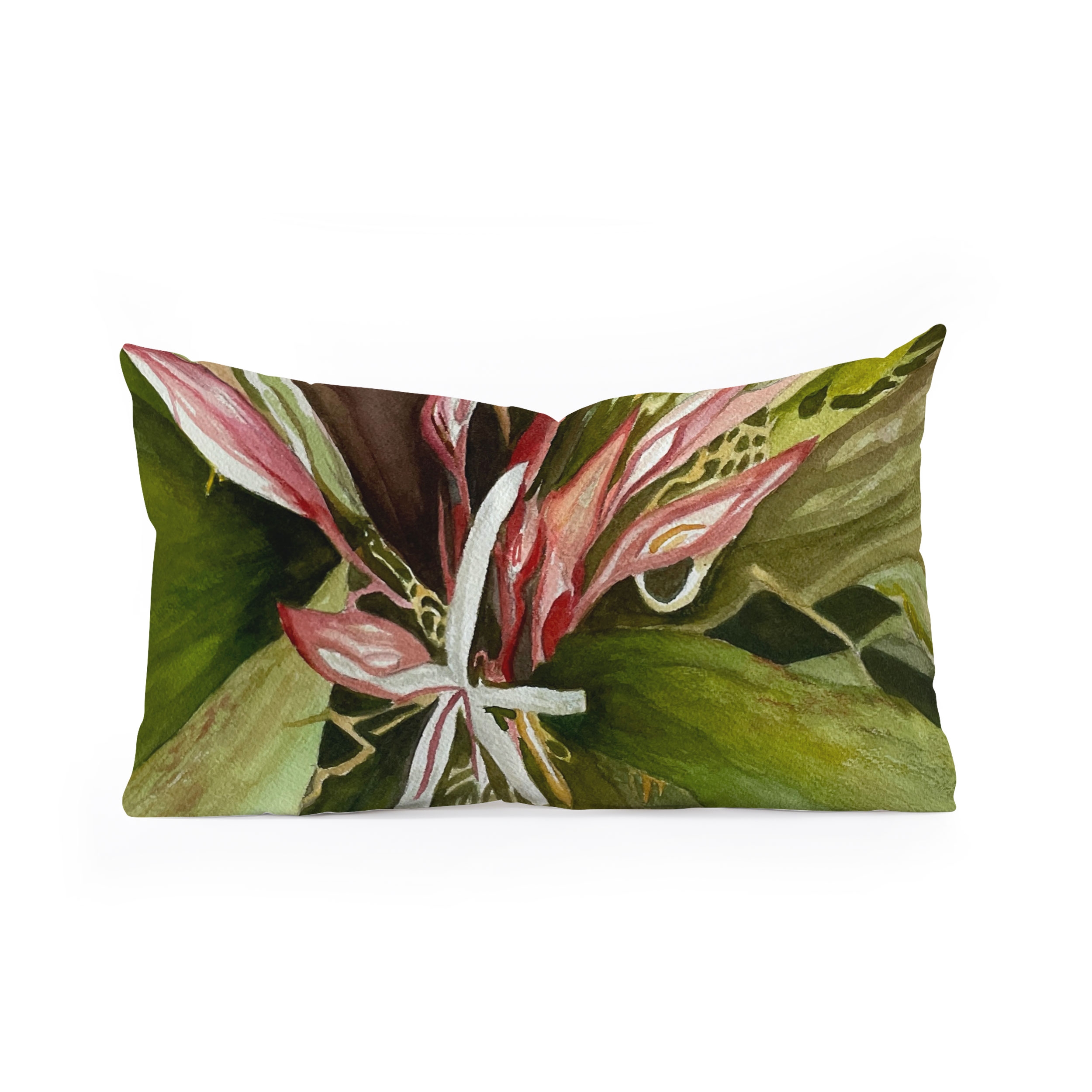 Lovely Lillies by Rosie Brown - Oblong Throw Pillow 24" x 13" - Image 0