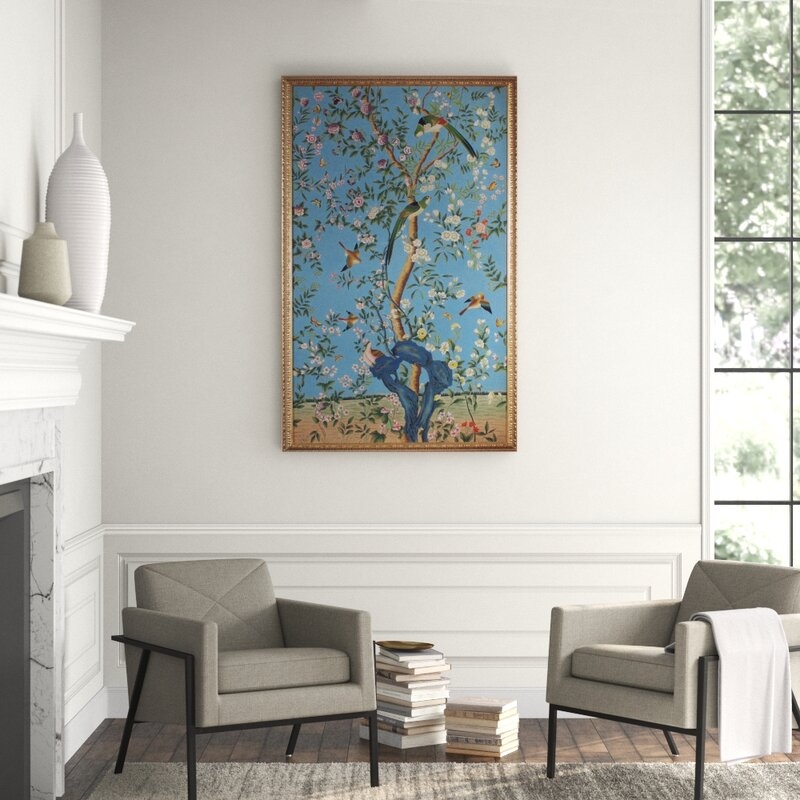 Chelsea House Philadelphia Panel-Green Birds - Picture Frame Painting - Image 0