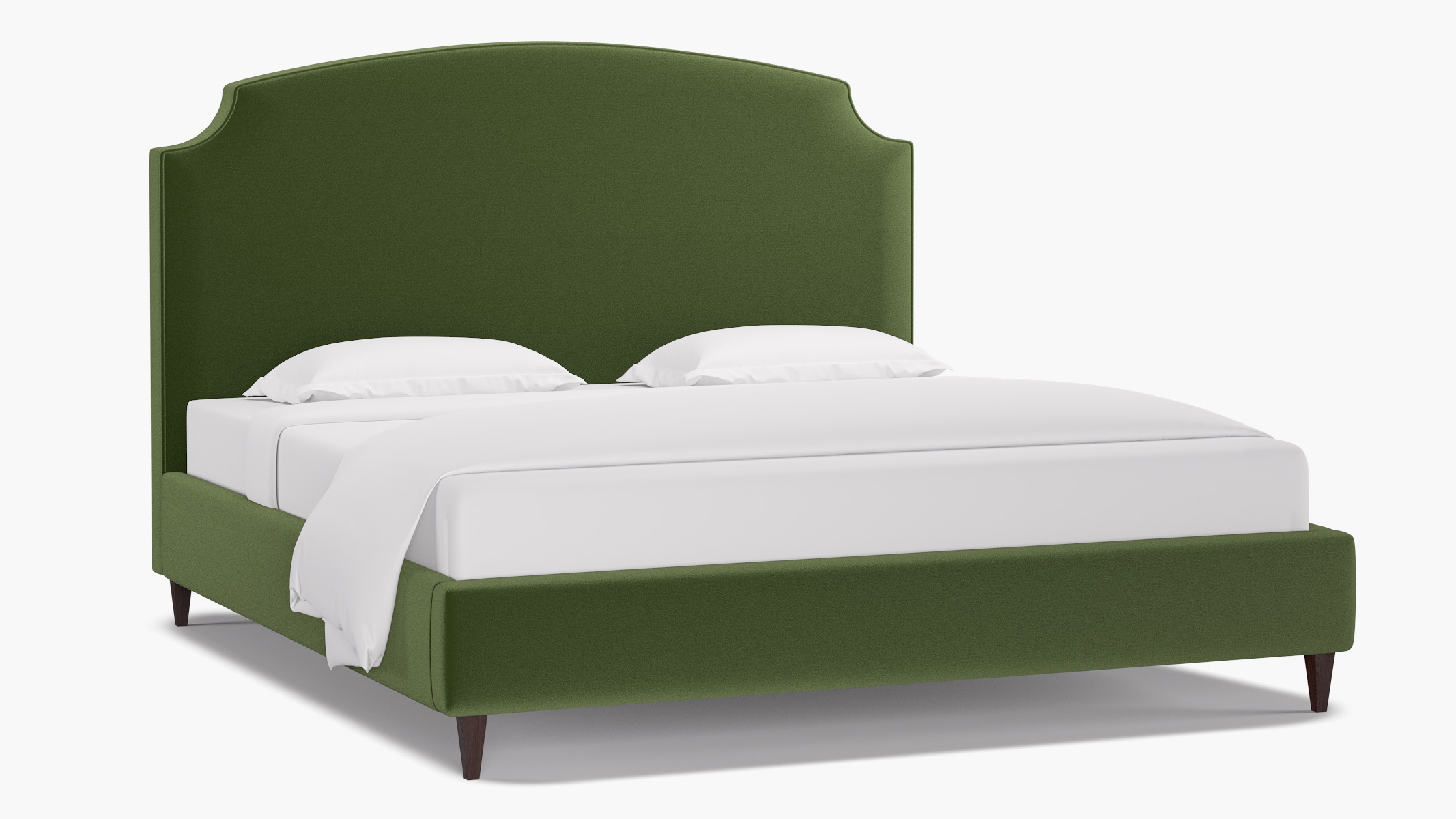 Cove Bed, Essex Performance Velvet, Espresso Square Tapered Leg, King - Image 1