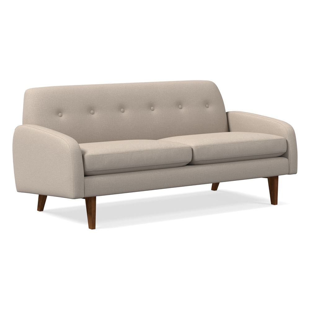 Pascale 66" Sofa, Yarn Dyed Linen Weave, Sand, Pecan - Image 0