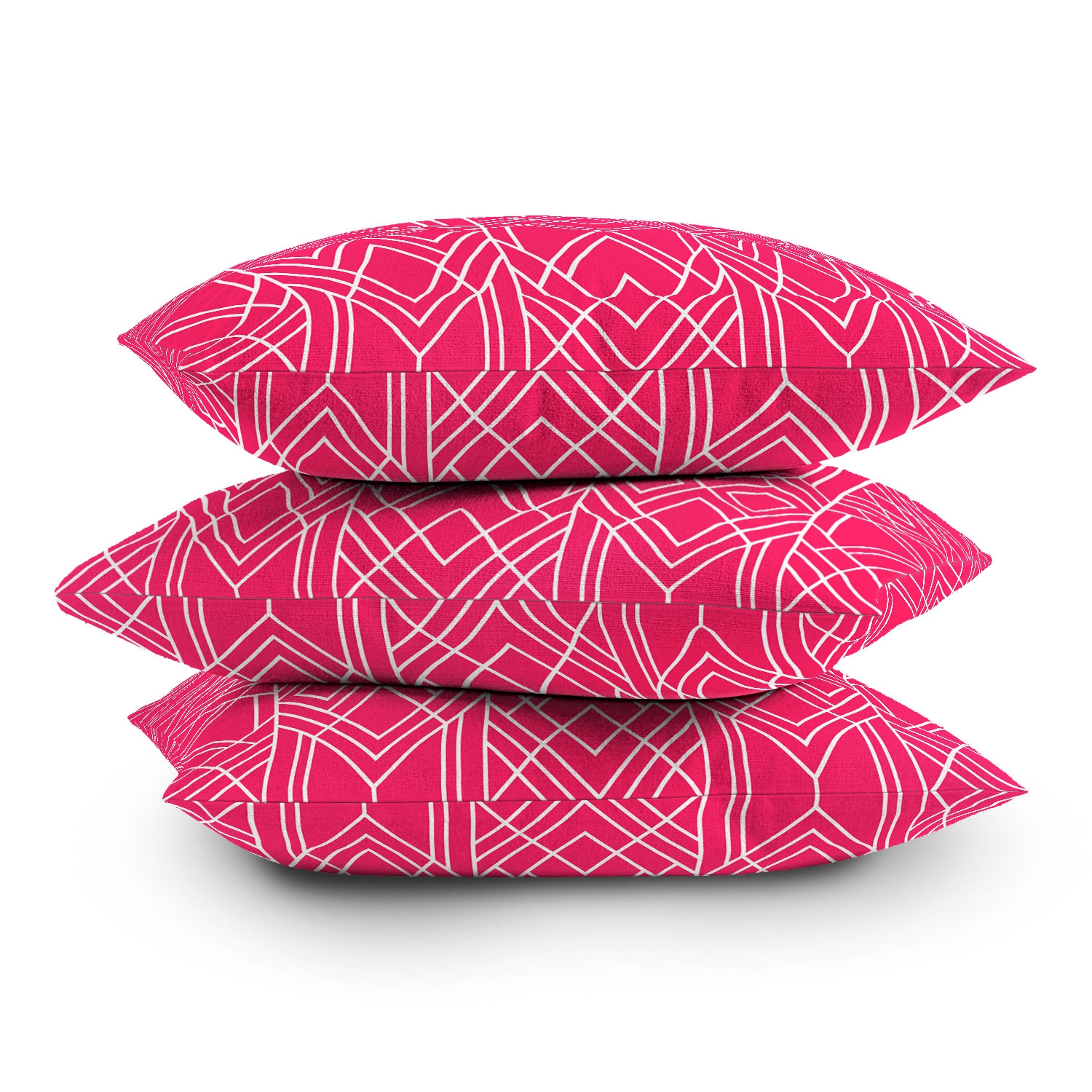 Art Deco Hot Pink by Elisabeth Fredriksson - Outdoor Throw Pillow 18" x 18" - Image 3