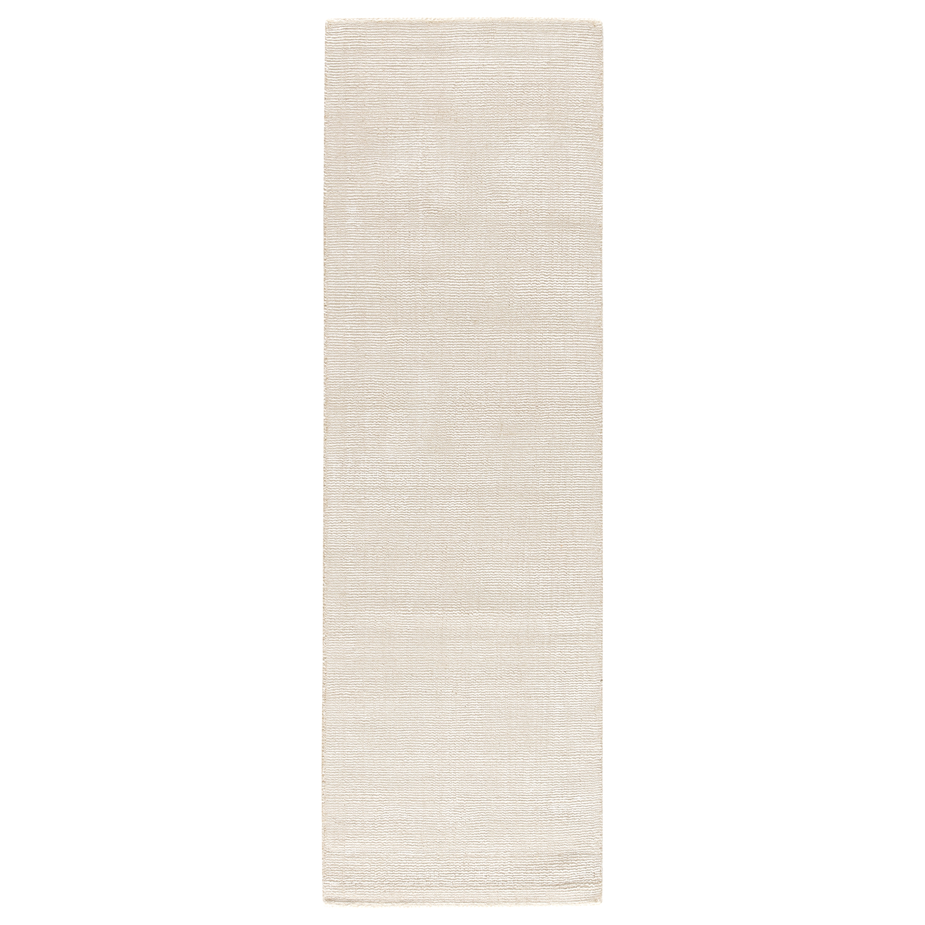Kelle Handmade Solid White/ Beige Runner Rug (2'6"X8') - Image 0