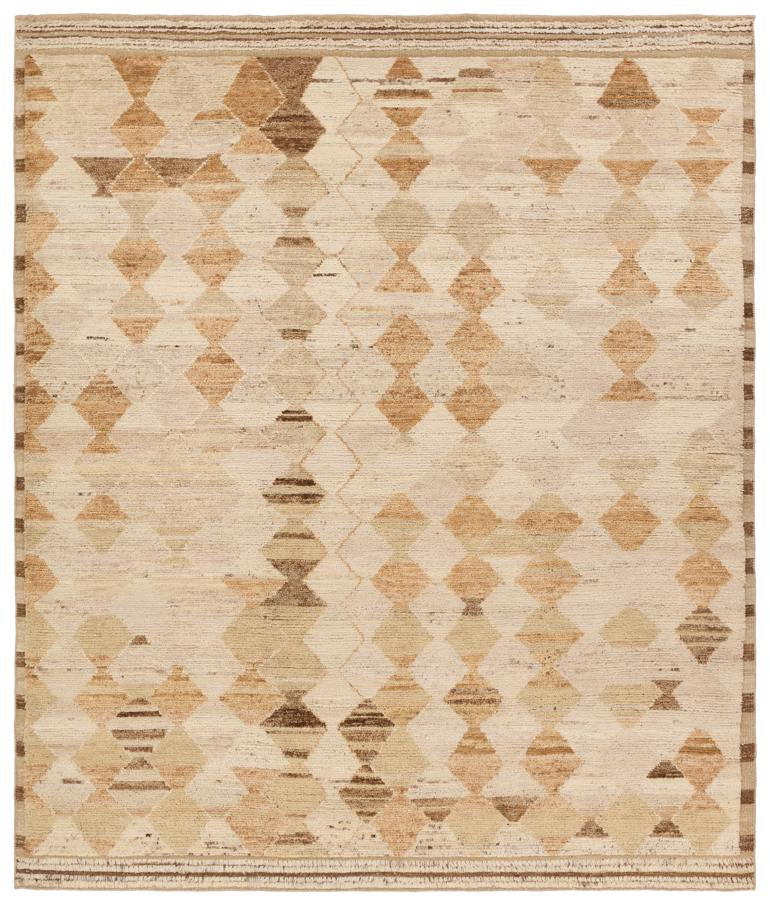 Sirsa ZRA03 Handknotted Bohemian Tan and Yellow Area Rug (9'x12') - Image 0