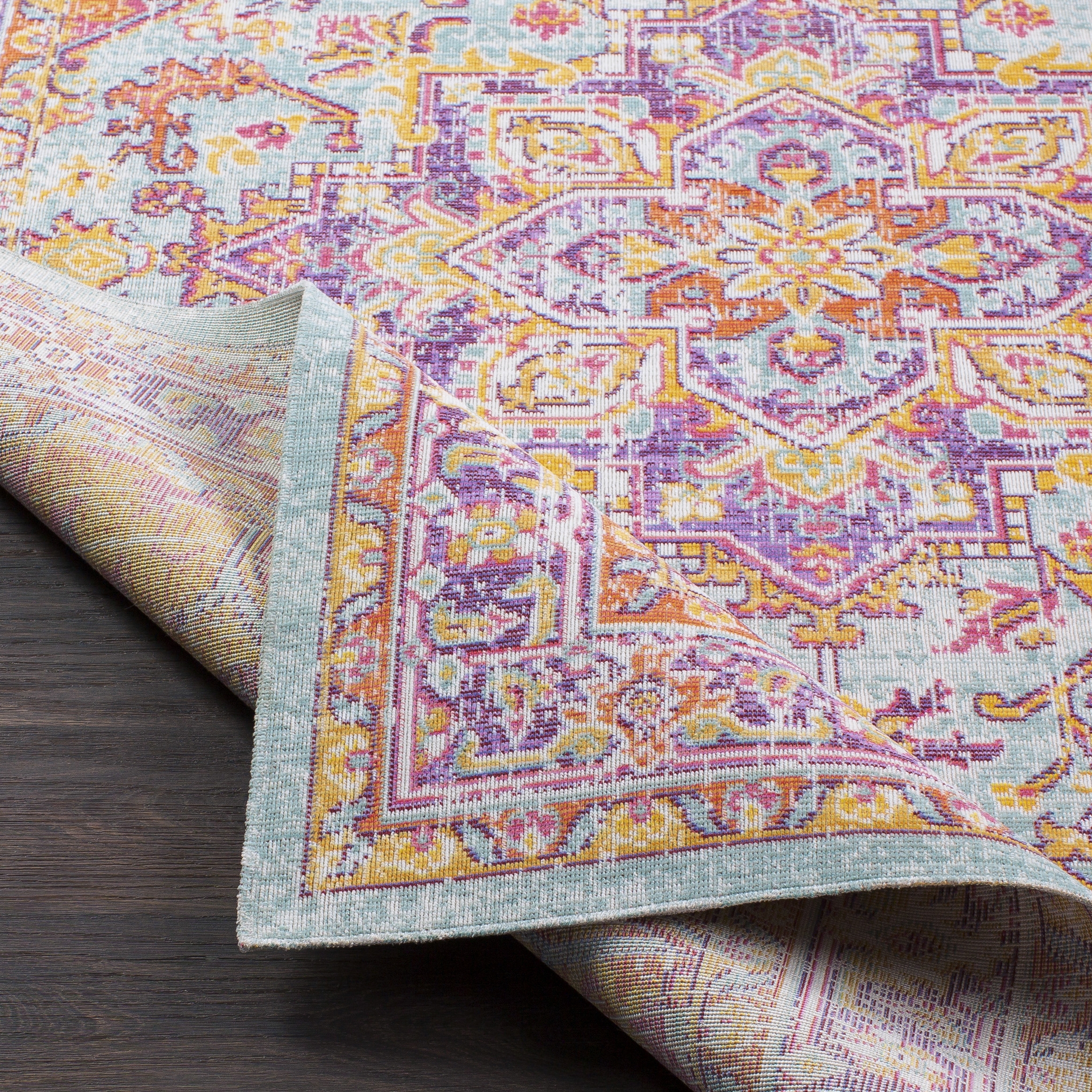 Antioch Purple Indoor 2' x 2'11" Machine Woven Rug - Image 4