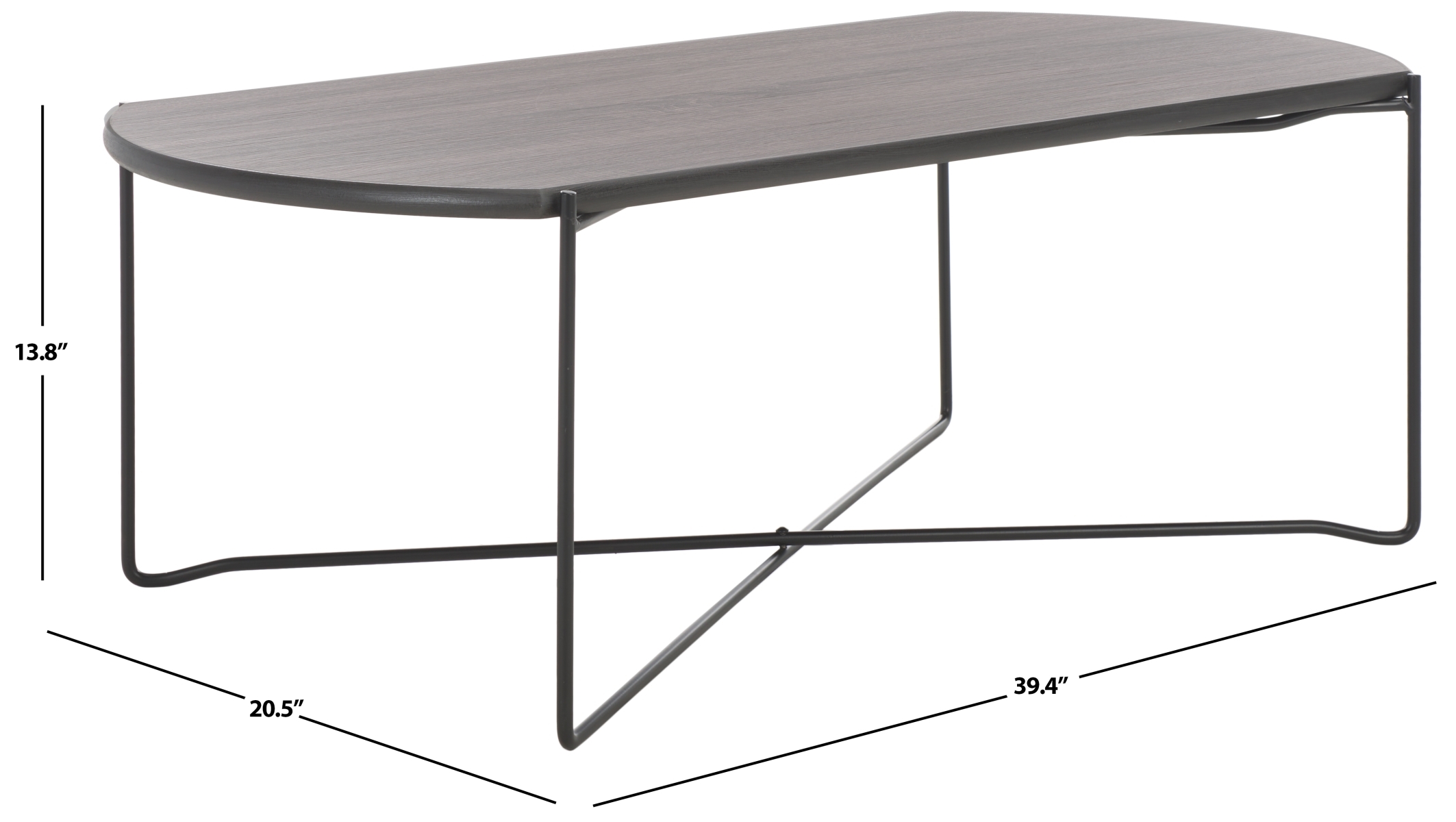 Vickie Coffee Table - Dark Grey Oak / Black - Safavieh - Image 6