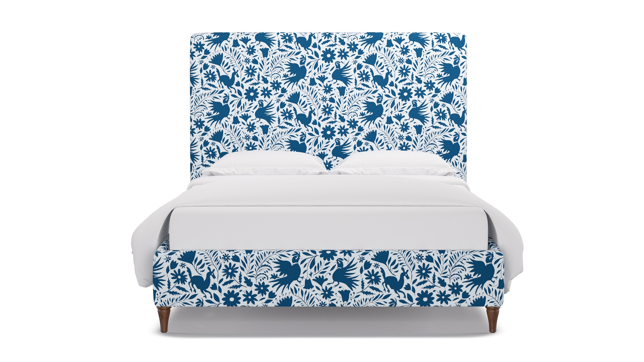 Classic Bed, Cerulean Frida, Walnut Decorative Tapered Leg, Twin - Image 0